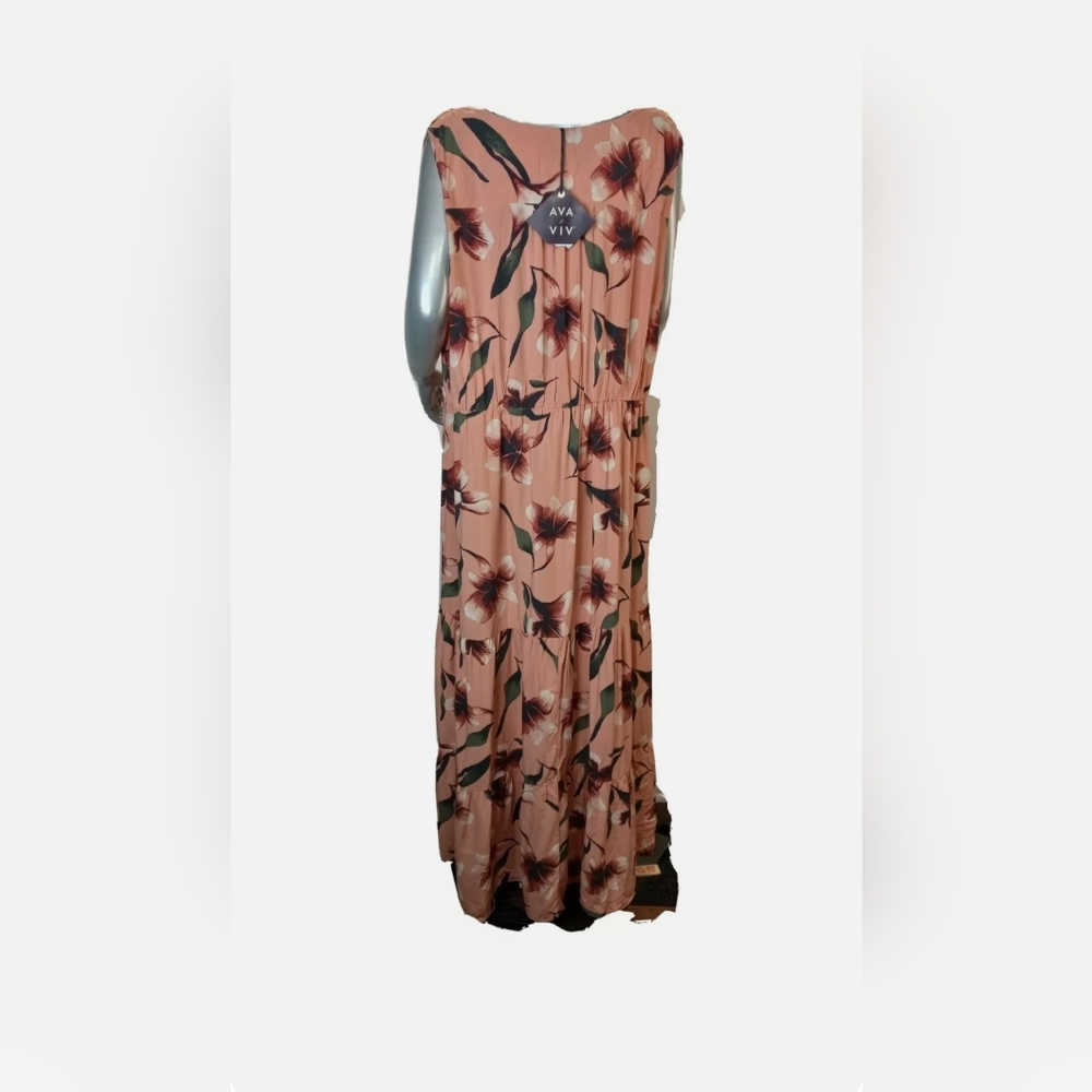 AVA & VIV Salmon Pink Maxi Dress - Picture 4 of 8